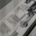 stambord 6 Light Matte Black Bathroom Vanity Light Fixtures with Clear Glass and Metal Base, Black Vanity Lights for Bathroom Over Mirror