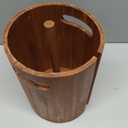 Wood Paper Towel Holder for Kitchen Countertop, Pine Wood Towel Stand with Splash Guard, Freestanding Paper Roll Holder with Side Opening and Carry Handles for Kitchen Bathroom RV