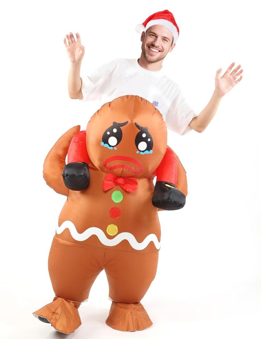 Christmas Inflatable Costume Adult,Gingerbread Man Costume