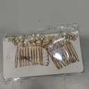 Brishow Wedding Hair Combs Gold Pearls Bridal Hair Accessories Crystal Brides Headpiece Hair Clip for Women and Girls 2 Pieces (Gold)