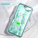 Cute Marble Case for iPhone 16 Pro Max 6.9 inch Built with Screen Protector, Lightweight and Stylish Full Body Shockproof Protective Rugged TPU Case for Women/Girls-Water Lily