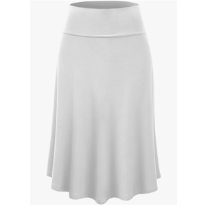 Lock and Love Women's Solid Ombre Lightweight Flare Midi Pull On Closure Skirt L