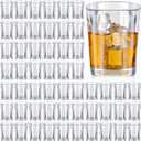 100 Pcs Shot Glasses Set 2.2 oz Mini Shot Cup Bulk, Clear Plastic Unbreakable Base Plastic Glass for Custom, Birthday Wedding Guest Gift (Square)