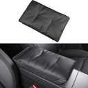 Armrest Cover for 2026 New Model Y Juniper & 2024-2025 Model 3 Highland PU Leather Center Consolet Armrest Box Cover Cushion for All Tesla Model 3 and Model Y Accessories (Black)