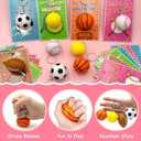 30 Pack Sports Valentines Cards Gifts for Kids School Classroom Squeeze Foam Balls Keychain Stress Relief Valentine Exchange Gift Prizes Class Game Valentine Party Favors for Kids Girls Boys