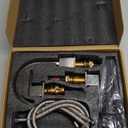 Widespread 8 Inch Brushed Nickel Bathroom Sink Faucet, Waterfall Nickel Stainless Steel Bathroom Faucet for Sink 3 Hole, Vanity Lavatory Sink Faucets with Drain & Water Hoses