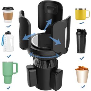COAZRLOS Universal Car Cup Holder Expander Adapter with Offset Adjustable Base and Expandable Arm, Compatible with Stanley, Yeti, Hydro Flasks, Camelbak, Other Big Bottles Mugs Drinks