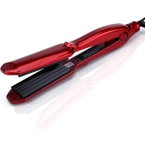 MBHAIR Ceramic Crimper Iron for Fluffy Hairstyle Curling Iron, Corrugation Crimper Hair Irons, Anti Static Ceramic Hair Crimping Iron Adjust Temperature (Red)