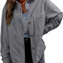 EVALESS Womens Corduroy Jackets Fashion Long Sleeve Button Down Shacket Shirt Jacket with Pockets Fall Outfits 2024 Small