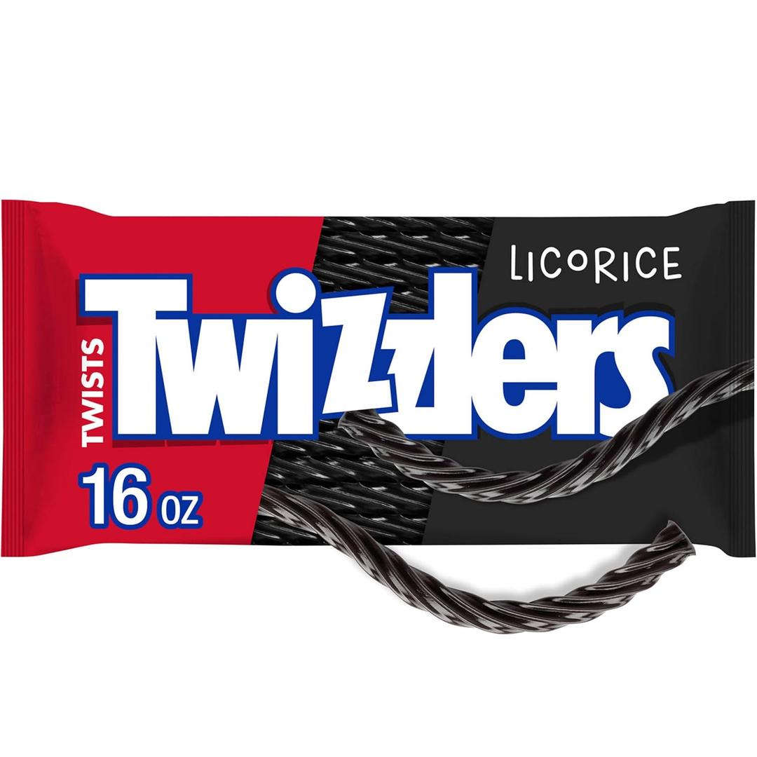 TWIZZLERS Twists Licorice Flavored Licorice Style, Chewy Candy Bags, 16 oz (12 Count), BBD: 03 2027