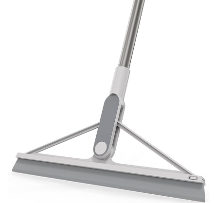 KOLLIEE Floor Squeegee Broom Rubber Window Squeegee for Floor 61" Long Handle Adjustable Floor Wiper for Concrete Tile Shower Bathroom Water