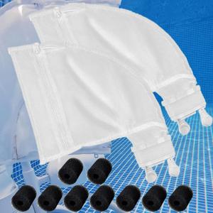 Pool Spa Part 280 480 Pool Cleaner Bags Fit Nylon Mesh Pool Cleaner All Purpose Bag - with 9 Sweep Hose Tail Scrubbers Replacement Polaris Pool Cleaner Bags Fits Polaris, Replaces K13, K16