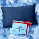 Ice Cooling Pillowcase for Hot Sleepers, Instantly Cool, Stays Cold All Night, Softer Than Silk Pillow Cases, Pillow Covers with Invisible Zipper, Gift for Men & Women  King Size, Navy Blue (1 Pack)