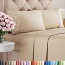 Queen Size 4 Piece Sheet Set - Comfy Breathable & Cooling Bed Sheets Set - Hotel Luxury Bedding for Women, Men, Kids, Teens, Boys & Girls - Deep Pockets, Ultra-Soft, Wrinkle Free - Oeko-Tex - Cream