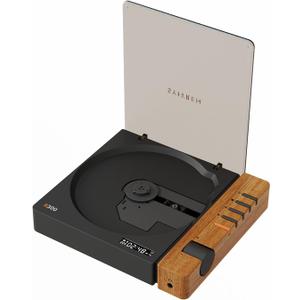 R300 CD Player Portable Bluetooth Desktop Retro CD Players for Home,Without Speakers, Rechargeable Battery Small Compact Vintage CD Player,SPDIF Out, Brown