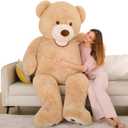 MaoGoLan Big Stuffed Animal - 6 Feet Giant Plush Teddy Bear - Adorable and Fluffy Jumbo Teddy for Girlfriend, Boyfriend, Wife - Brown