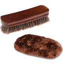 Large Professional Shoe Shine Birch Wood Shoe Brushes Polishing Buffing Glove. for Boots, Shoes & Other Leather Care. 100% Horsehair Bristles