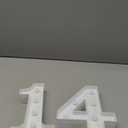Pooqla Decorative Led Light Up Number Letters, White Plastic Marquee Number Lights Sign for 14th Birthday Party Wedding Decor Battery Operated Number (14)