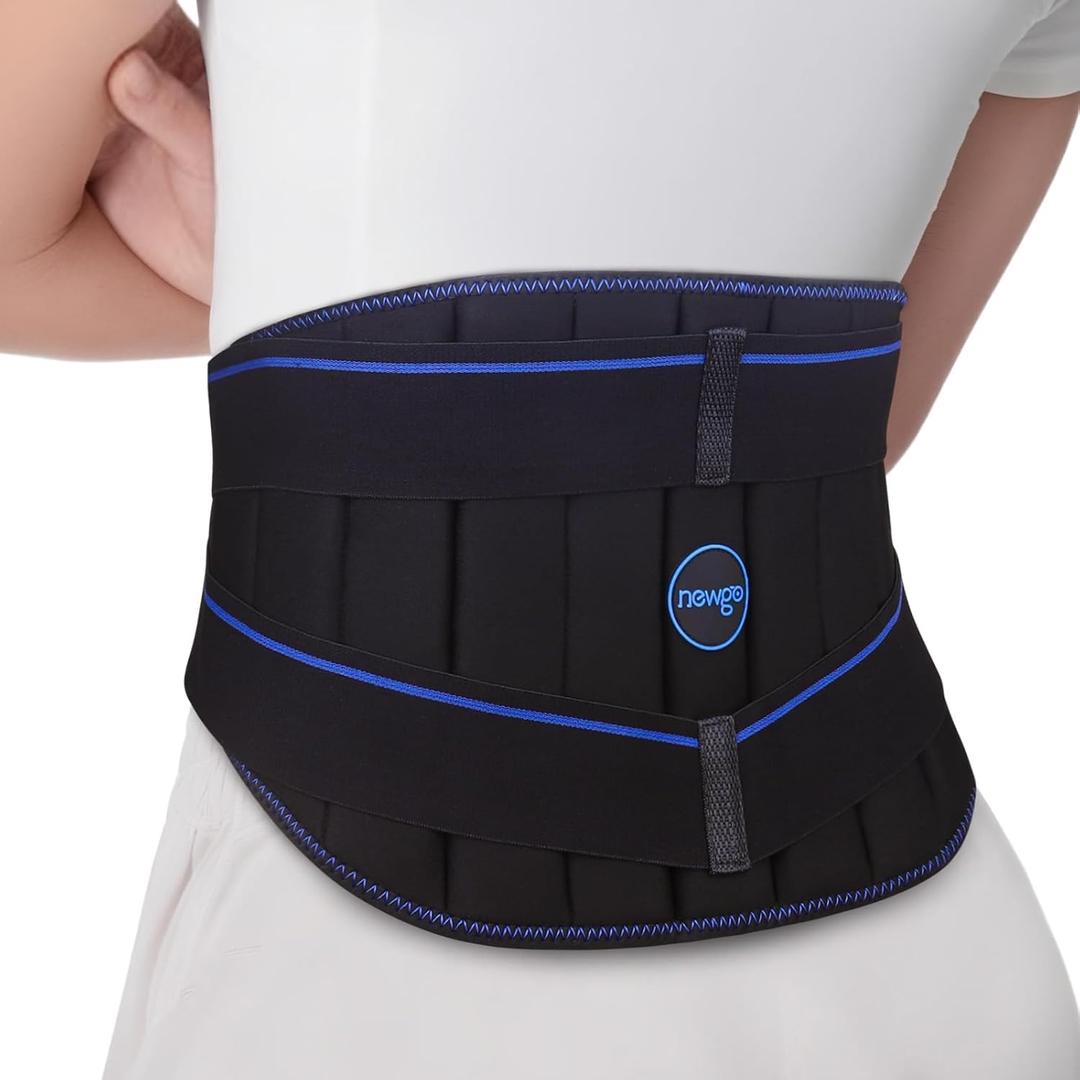 Long Coldness Ice Pack for Lower Back Pain Relief - 2 Hours Long-Lasting Cold Therapy - Flexible Back Wrap for Lumbar, Sciatica, Herniated Disc, Reusable Cold Ice Pack with Adjustable Straps