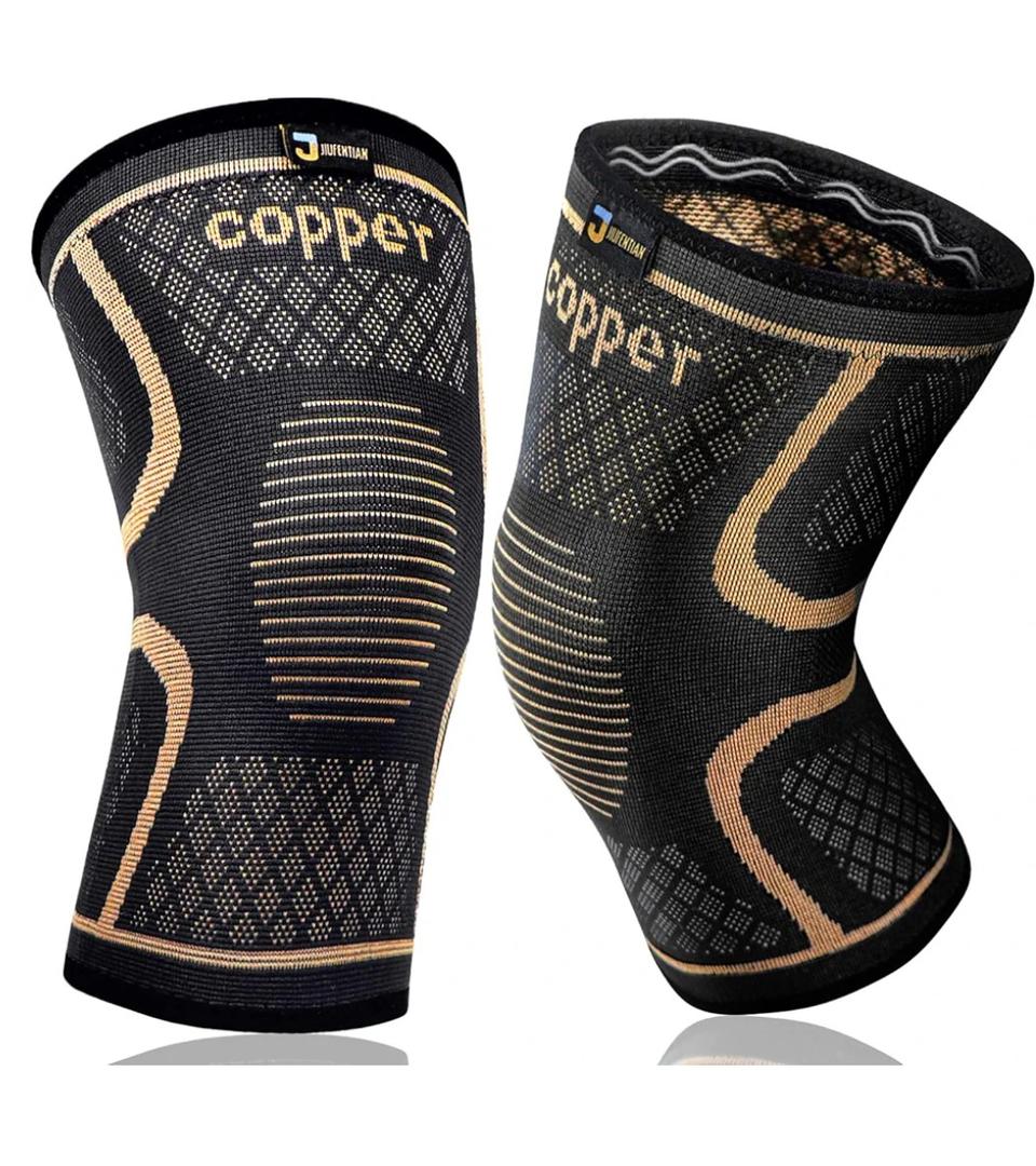 Copper Knee Braces for Men and Women (2 pack) -Knee Supports Copper Compression Knee Sleeve for Knee Pain, Arthritis, Sports and Recovery Support (Large)