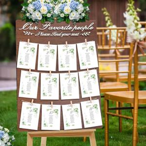 Seating Chart for Wedding Reception Display,18x24 Inch Rustic Wedding Seating Chart Board,3D Please Find Your Seat Wood Wedding Sign with Seating Chart Cards