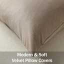 DEZENE Throw Pillow Covers 22x22 Taupe: Pack of 2 Cozy Soft Velvet Square Modern Luxury Decorative Throw Pillow Cases for Sofa Couch Living Room Bed Home Decor
