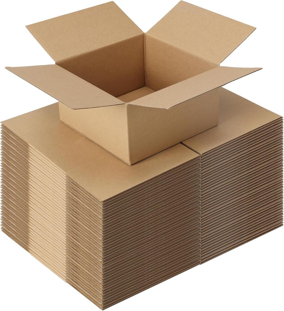 CRUGLA 40 Packs 7x7x4 Shipping Boxes for Small Business, Corrugated Cardboard Boxes Bulk for Shipping Packing Mailing (7x7x4 Shipping Boxes)