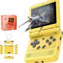 GoolRC Retro Handheld Game Console, with 16G Built-in 2000 Classic Games, Portable Hand Held Open Source Linux System 3.0-in HD IPS Screen Handheld Game Console (Yellow 16GB)