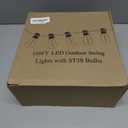 Brightever LED Outdoor String Lights 100FT Patio Lights with 52 Shatterproof ST38 Vintage Edison Bulbs, Outside Hanging Light Waterproof for Porch, Deck, Garden, Backyard, Balcony, 2700K Dimmable