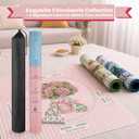 Pink Mahjong Mat with Rules, 31.5x31.5 Non-Slip Neoprene American Mahjong Table Mat, Floral Chinoiserie Hydrangea Design, 3mm Thick Waterproof Mahjong Accessories with Carrying Bag & Premium Gift Box