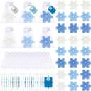 Treela 24 Sets Little Snowflake Baby Shower Favors for Guests Christmas Snowflake Candles Scented Christmas Goody Bag Stuffers Winter Baby Birthday Party Favor with Thank You Cards Organza Bags (Blue Gradient)