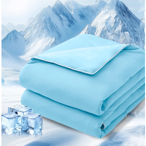 Yalamila Cooling Blanket for Hot Sleepers,Ultra Soft Lightweight Comforter,Summer Essential,Light Blue