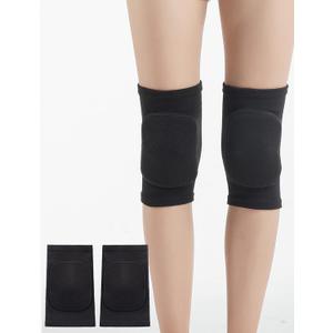 SUJAYU Dance, Wrestling, Basketball, Volleyball Knee Pads for Women, Knee Protector Soft Knee Pads for Work (Black, L)