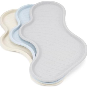 Li&Zhao Plastic Serving Trays - 3 PCS Restaurant Lunch Tray Large Plastic Cafeteria Trays for Serving Food for Party, Picnic, Holidays(3 Colors)