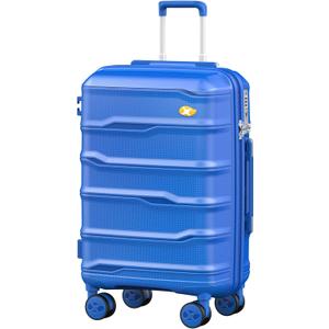 Carry On Luggage 22x14x9 Airline Approved, Hard Shell Suitcase with Spinner Wheels, PP Lightweight Luggages with TSA Lock, Carry-On Suitcases 20 Inch, Blue (Carry-On 20-Inch, 0-Blue)