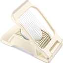 Egg Slicer for Hard Boiled Eggs, Stainless Steel Wire, Heavy Duty Aluminium Egg Cutter Dishwasher Safe for Egg Strawberry Soft Fruit, White