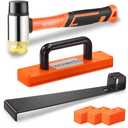 REXBETI 43-Piece Upgraded Laminate Flooring Tools, Wood Flooring Installation Kit, Solid Tapping Block with Handle, Durable Pull Bar, Diameter 1 3/8" Reinforced Double-Faced Mallet, 40 Spacers