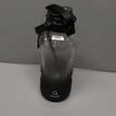 AQUAFIT 64 oz Water Bottle with Time Marker - 2in1 Straw & Chug Lid - BPA Free Big Water Bottle with Straw - Gym Water Bottle with Strap - Water Jug (64 Ounces, Midnight Gray)