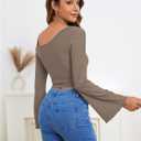 SOLY HUX Women's Y2k Graphic Tees Lace Trim Cold Shoulder Long Sleeve Star Print T Shirt Crop Tops (Dark Grey Star)