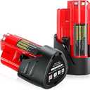 2-Pack 12V 3.0Ah Replacement Batteries for Milwaukee M12, Compatible with Milwaukee 12V Battery 48-11-2430, 48-11-2420, 48-11-2440, 48-11-2402, 48-11-2411 Lithium-Ion Tools