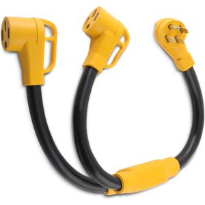 maXpeedingrods 50 Amp Y Splitter Adapter Cord 4 Prong 250V with 14-50P to 2X 14-50R Outdoor Extension Cord, 3 Feet 6/3 8/1 STW AWG for RV EV, for Tesla Model 3/S/X/Y