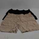Evervibe 2 Pack Women's Linen Bermuda Shorts Plus Size L-5xl Cotton Knee Length High Waist Summer Casual Pants with Pockets(Black, Khaki, 3X-Large)