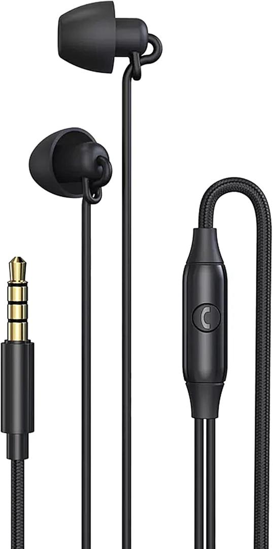 Wired Earbuds in-Ear Headphones Small Light Comfortable Wear Tangle-Free Cable Soft Silicone Perfect for Insomnia, Snoring, Side Sleeper, Air Travel, Meditation & Relaxation 3.5 mm