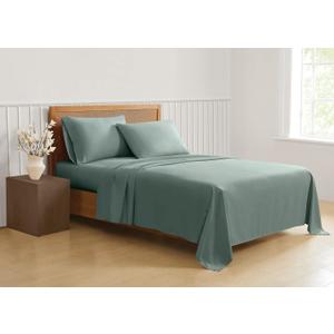 TRULY SOFT Green Solid Sage Twin 3 Piece Sheet Set, Solid Color Themed, Oeko-TEX Certified Confidence