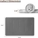 Diatomaceous Earth Stone Bath Mat, 24" x 15" Non-Slip Super Absorbent Diatomite Mat for Bathroom, Quick Dry Floor Mat Easy to Clean, Dark Grey