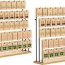 ORLESS 2 Pcs Jewelry Display for Vendors, Earring Display Stand for Selling, Necklace Display Holder for Selling, Earring Cards Organizer for Bracelets, Rings, Jewelry Towers, Original Wood (35 Hooks)