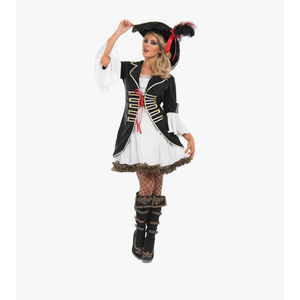 fun shack Pirate Costume Women's Deluxe Buccaneer Outfit with Corset Jacket, Dress, Hat, Small fun shack Pirate Costume Women's Deluxe Buccaneer Outfit with Corset Jacket, Dress, Hat, Small