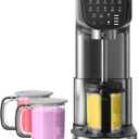 Ice Cream Maker Machine - Upgraded Smart Touch 12-in-1 Ice Cream & Frozen Treat Maker with 3 Pints Containers & Lids for Ice Cream, Sorbet, Gelato, Mix-ins, Milkshakes, Frozen (Silver, Large)