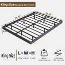 Floating Bed Frame King Size with LED Lights and Charging Station,Upholstered King Platform Bed Frame,Heavy Slats Support, Noise Free,Easy Assembly, No Box Spring Needed,Grey Linen