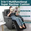 HOMBYS 3-in-1 Recliner Seat Cushion with Lumbar Support Pillow & Footrest, Multi-Functional Adjustable Height 2" to 6" for You to Choose, Non-Slip Foam Chair Cushion for Elderly, Black